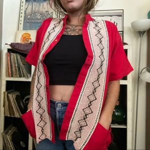 90’s vintage linen button up shirt